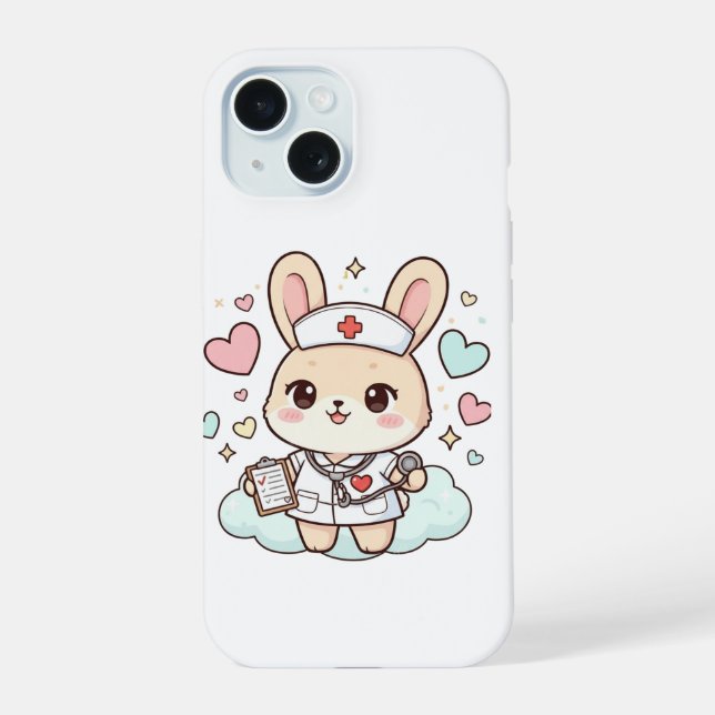 Cute Kawaii Nurse Bunny Phone Case (Back)