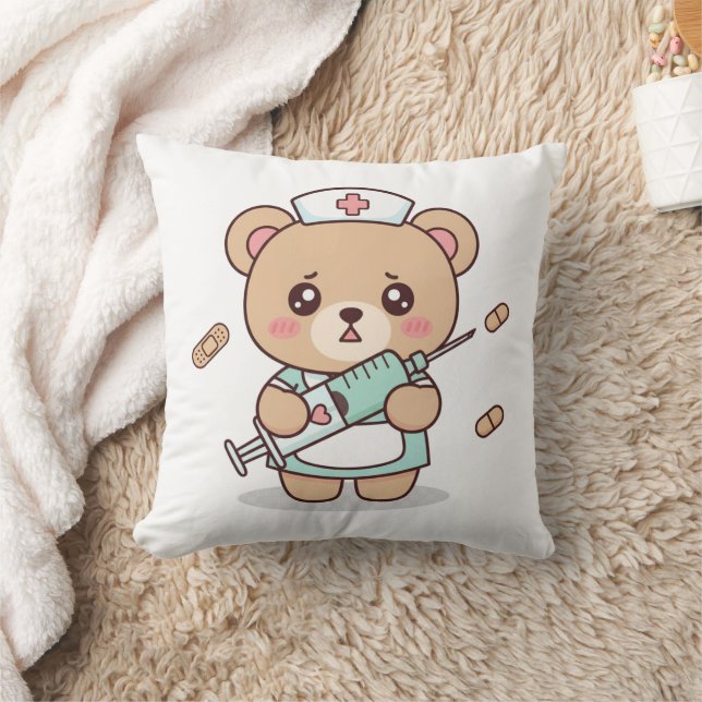  Cute Kawaii Nurse Teddy Bear Pillow (Blanket)