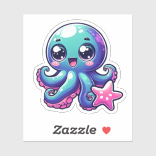 Cute Kawaii Octopus Custom-Cut Vinyl Stickers