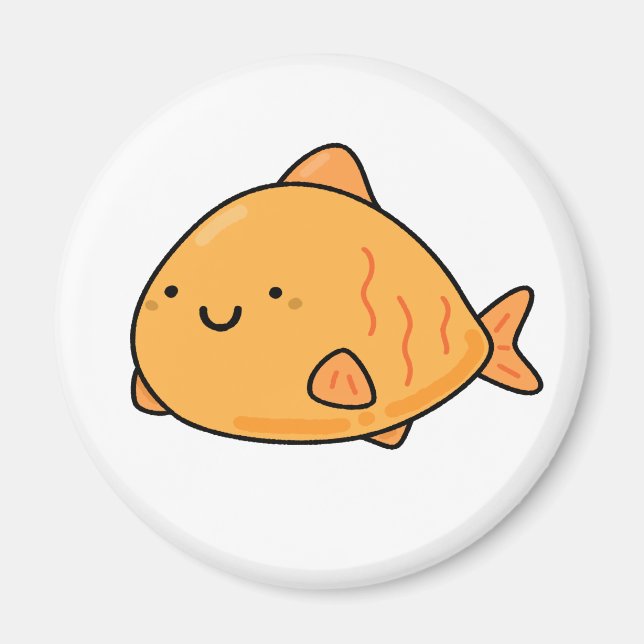 Cute Kawaii Orange Fish Magnet (Front)