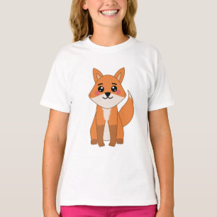 Cute Kawaii Orange Fox Illustration T-Shirt