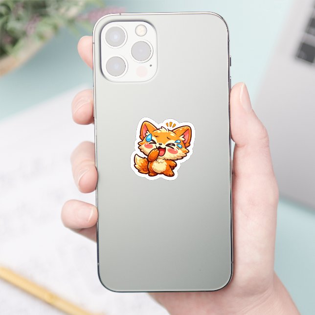 Cute Kawaii Orange Fox Laughing Crying Tears of Jo (Phone)