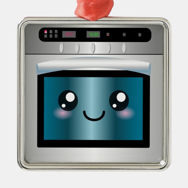 Cute Kawaii Oven - Chef & Baker Gifts Metal Tree Decoration (Front)
