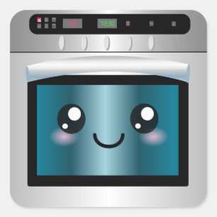 Cute Kawaii Oven - Chef & Baker Gifts Square Sticker
