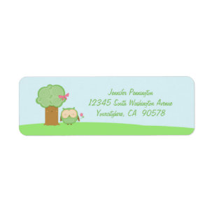 Cute kawaii owl return address envelope labels