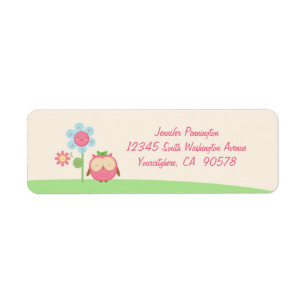 Cute kawaii owl return address envelope labels