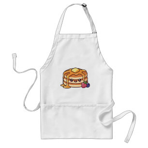 Cute Kawaii Pancake Stack with Syrup and Berries Standard Apron