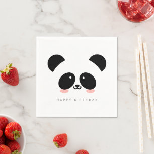 Cute Kawaii Panda Add Your Greeting Napkin