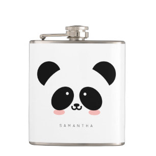 Cute Kawaii Panda Add Your Name Hip Flask