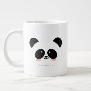 Cute Kawaii Panda   Add Your Name Large Coffee Mug