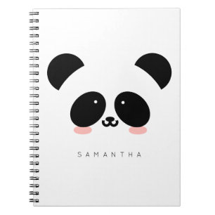 Cute Kawaii Panda Add Your Name Notebook