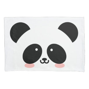 Cute Kawaii Panda   Add Your Name Pillowcase