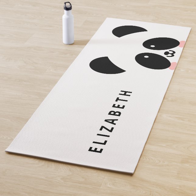 Cute Kawaii Panda | Add Your Name Yoga Mat (In Situ)