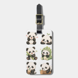 Cute Kawaii Panda Bear Pattern Luggage Tag