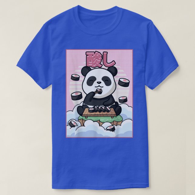 Cute Kawaii Panda Bear Sushi Japanese Aesthetic T- T-Shirt (Design Front)