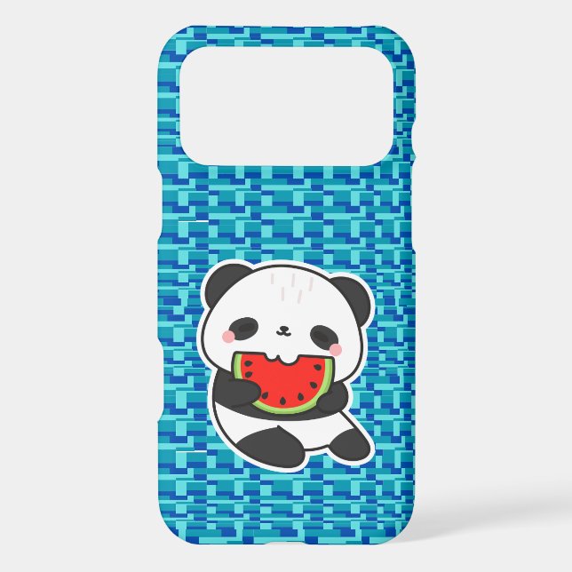 Cute Kawaii Panda Eating Watermelon Phone Case (Back)