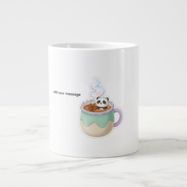 Cute Kawaii Panda in Tea Mug Illustration (Front)