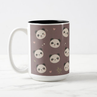 Cute Kawaii Panda Pattern Mug – Hand-Drawn Coloure