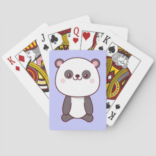 Cute Kawaii Panda Purple  Playing Cards
