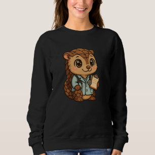 Cute Kawaii Pangolin Doctor with Stethoscope Anime Sweatshirt