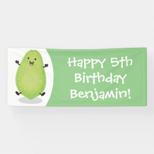 Cute kawaii papaya paw paw cartoon illustration banner