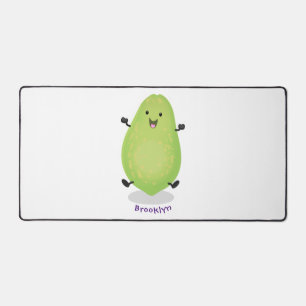 Cute kawaii papaya paw paw cartoon illustration desk mat