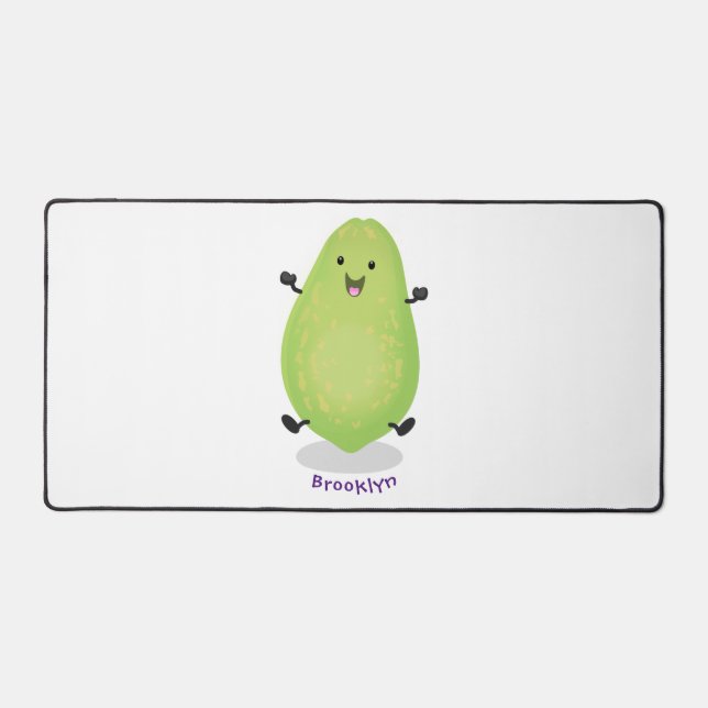 Cute kawaii papaya paw paw cartoon illustration desk mat (Front)