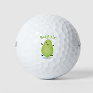 Cute kawaii papaya paw paw cartoon illustration golf balls