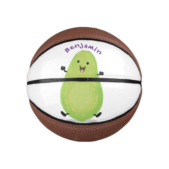 Cute kawaii papaya paw paw cartoon illustration mini basketball (Front)