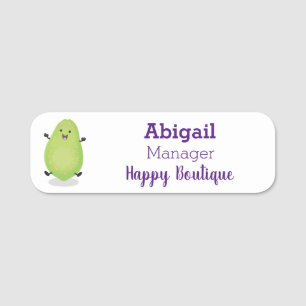 Cute kawaii papaya paw paw cartoon illustration  name tag