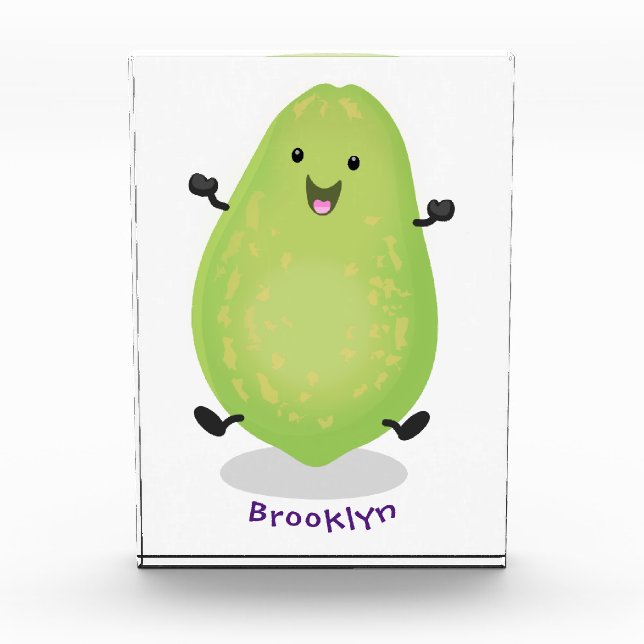 Cute kawaii papaya paw paw cartoon illustration photo block (Front)