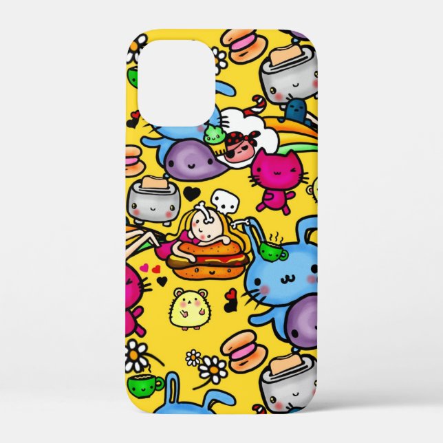 Cute Kawaii Party Food Doodles Art by LeahG Case-Mate iPhone Case (Back)
