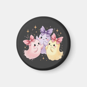 Cute Kawaii Pastel Ghosts with Sparkly Bows Magnet