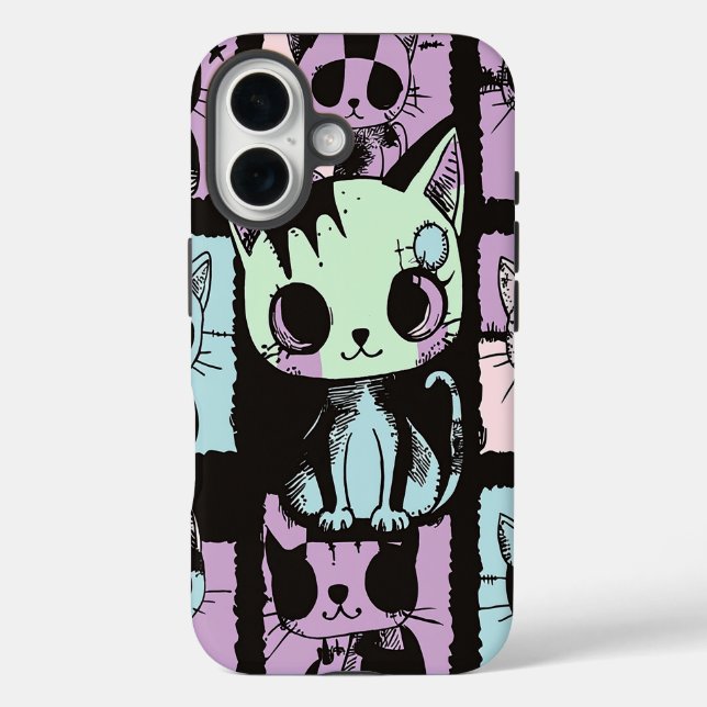 Cute Kawaii Pastel Goth Patchwork Gothic Creepy Case-Mate iPhone Case (Back)