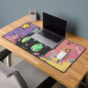 Cute Kawaii Pastel Goth Patchwork Gothic Creepy Desk Mat