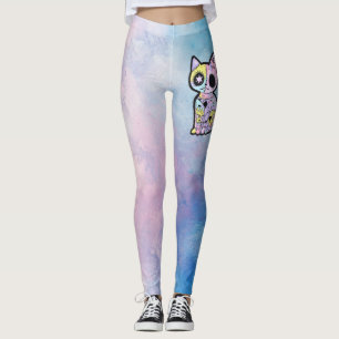 Cute Kawaii Pastel Goth Patchwork Gothic Creepy Leggings