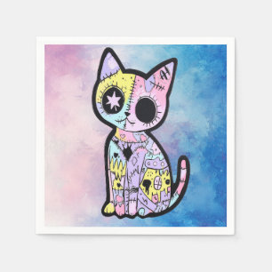 Cute Kawaii Pastel Goth Patchwork Gothic Creepy Napkin