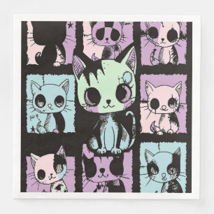 Cute Kawaii Pastel Goth Patchwork Gothic Creepy Napkin