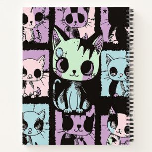 Cute Kawaii Pastel Goth Patchwork Gothic Creepy Notebook