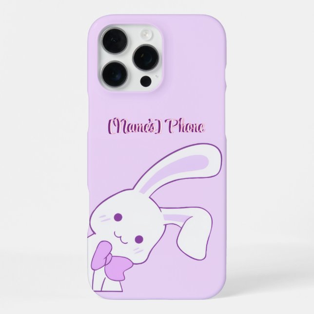 Cute Kawaii Pastel Purple Floppy Ear Bunny Custom iPhone Case (Back)