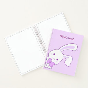 Cute Kawaii Pastel Purple Floppy Ear Bunny Custom Notebook