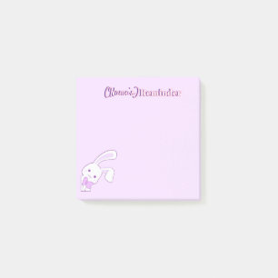 Cute Kawaii Pastel Purple Floppy Ear Bunny Custom Post-it Notes