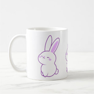 Cute Kawaii Pastel Purple Happy Smiling Bunny Coffee Mug