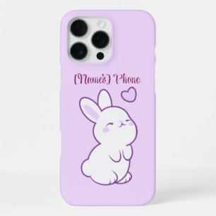 Cute Kawaii Pastel Purple Looking Up Bunny Custom iPhone 16 Pro Max Case