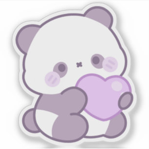 Cute Kawaii Pastel Purple Panda with Heart Custom