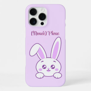 Cute Kawaii Pastel Purple Peeking Bunny Custom iPhone 16 Pro Max Case