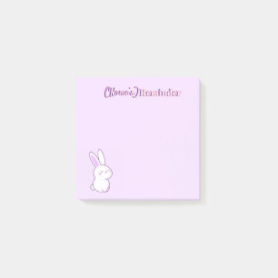 Cute Kawaii Pastel Purple Sleepy Bunny Custom Post-it Notes