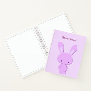 Cute Kawaii Pastel Purple Standing Bunny Custom Notebook