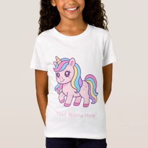 Cute Kawaii Pastel Unicorn Rainbow Girls Birthday T-Shirt