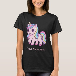 Cute Kawaii Pastel Unicorn Rainbow Girls Birthday  T-Shirt